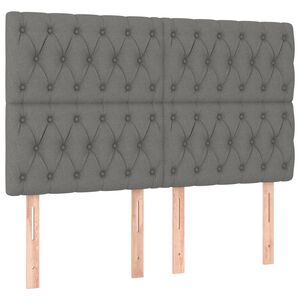 vidaXL Headboard Dark Grey 144x7x118/128 cm Fabric