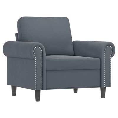 vidaXL 4 Piece Sofa Set with Cushions Dark Grey Velvet