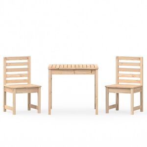vidaXL 3 Piece Garden Bistro Set Solid Wood Pine