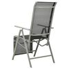 vidaXL Reclining Garden Chair Textilene and Aluminium Silver