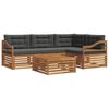 vidaXL Outdoor Sofa Set with Cushion 5 pcs Natural and Anthracite