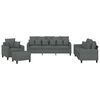 vidaXL 4 Piece Sofa Set with Pillows Dark Grey Fabric