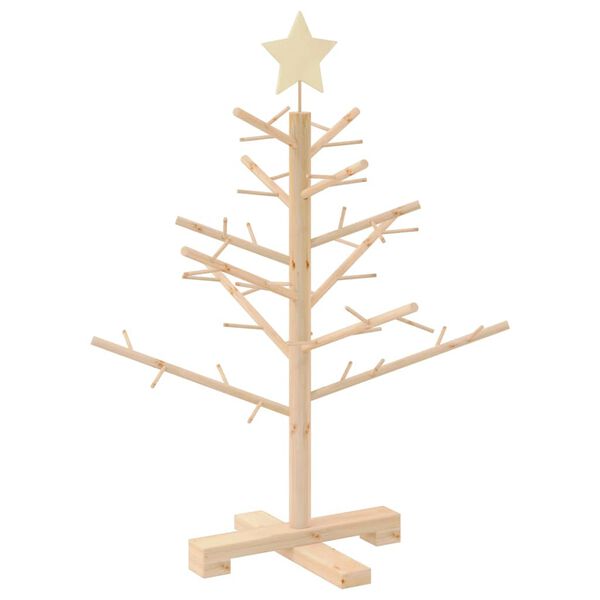 vidaXL Wooden Christmas Tree with Stand Natural 75 cm Solid pine wood