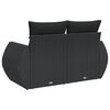 vidaXL Garden Sofa with Cushions 2-Seater Black Poly Rattan
