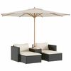 vidaXL 5 Piece Garden Sofa Set with Cushions Black Poly Rattan Acacia