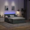 vidaXL Ottoman Bed with Mattress & LEDs Dark Grey Queen Fabric