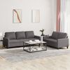 vidaXL 2 Piece Sofa Set with Cushions Grey Faux Leather