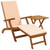 vidaXL Reclining and Folding Sunlounger 2 pcs Beige Solid Acacia Wood
