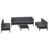 vidaXL 8 Piece Garden Lounge Set with Cushions Solid Pinewood