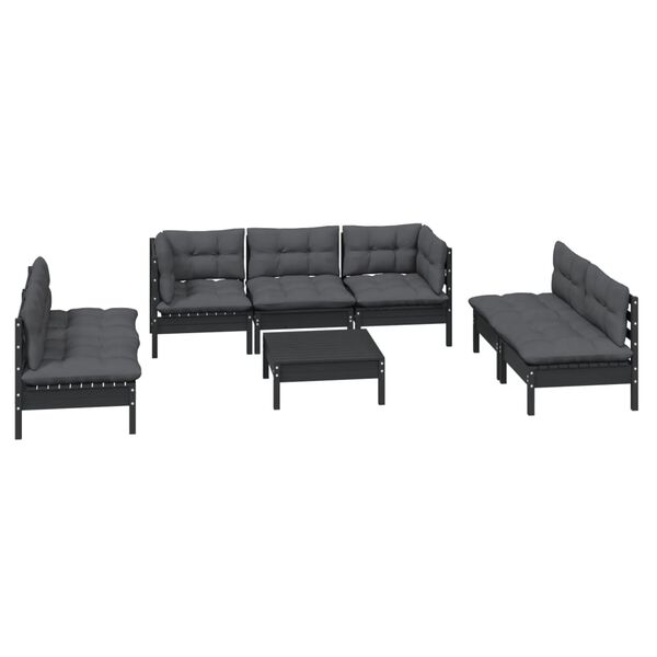 vidaXL 8 Piece Garden Lounge Set with Cushions Solid Pinewood