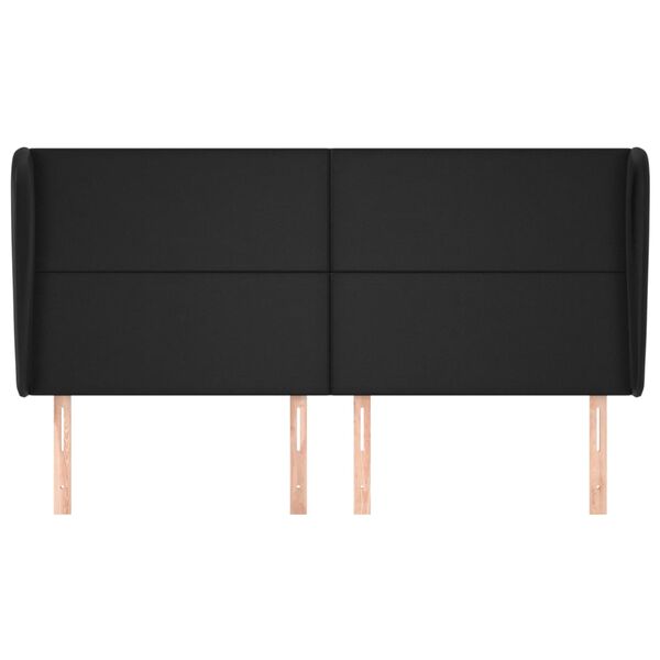 vidaXL Headboard with Ears Black 163 cm Faux Leather
