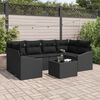 vidaXL Sofa Set with Cushion with Storage 7 pcs Black Poly Rattan