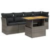 vidaXL 5 Piece Garden Sofa Set with Cushions Grey Poly Rattan