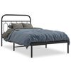 vidaXL Metal Bed Frame without Mattress with Headboard Black 107x203cm