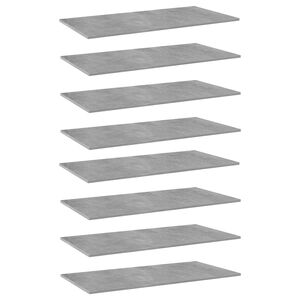 vidaXL Bookshelf Boards 8 pcs Concrete Grey 80x20x1,5 cm Engineered Wood