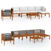 vidaXL 7 Piece Garden Lounge Set with Cushions Cream Wood Acacia&Rope