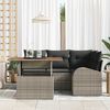 vidaXL Garden Sofa Set with Storage 5 pcs Grey Poly rattan