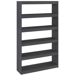 vidaXL Book Cabinet/Room Divider Grey 100x30x167,5 cm Solid Wood Pine
