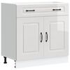 vidaXL Kitchen Base Cabinet Kalmar High Gloss White Engineered Wood