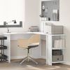 vidaXL Corner Desk with Storage with Shelf White 140 x 113.5 x 75 cm