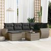 vidaXL 7 Piece Garden Sofa Set with Cushions Grey Poly Rattan