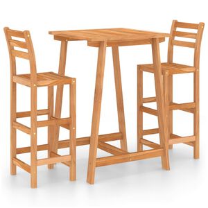 vidaXL 3 Piece Outdoor Bar Set Solid Acacia Wood
