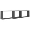 vidaXL Wall Cube Shelf 2 pcs Grey 100x15x30 cm Engineered Wood