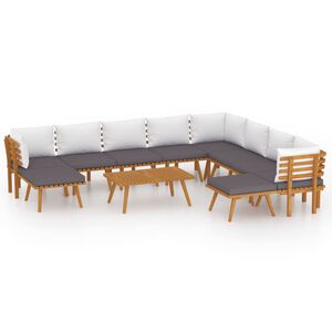 vidaXL 11 Piece Garden Lounge Set with Cushions Solid Wood Acacia