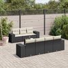 vidaXL 8 Piece Garden Sofa Set with Cushions Black Poly Rattan