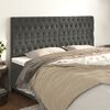 vidaXL Headboard Dark Grey 200x7x118/128 cm Velvet