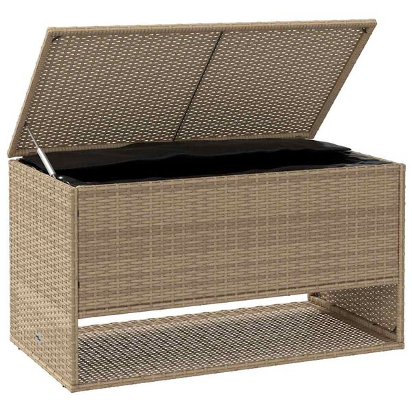 vidaXL Outdoor Cushion Box Beige 100x55x55.5 cm Poly Rattan