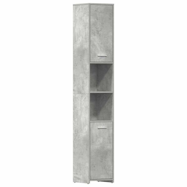 vidaXL Bathroom Cabinet Concrete Grey 30x30x183.5 cm Engineered Wood