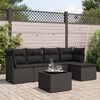 vidaXL 6 Piece Garden Sofa Set with Cushions Black Poly Rattan