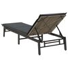 vidaXL Sun Lounger with Cushion Grey Poly Rattan