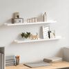 vidaXL Wall Shelves 2 pcs High Gloss White 80x9x3 cm
