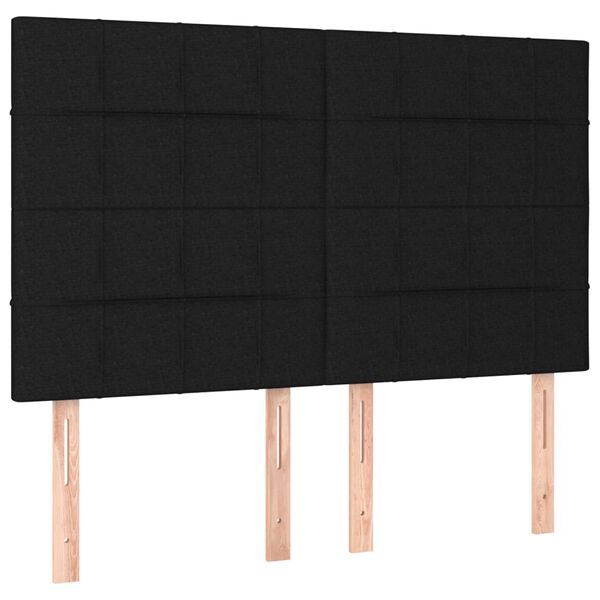vidaXL LED Headboard Black 144 cm Fabric