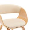vidaXL Dining Chairs 2 pcs Cream Bent Wood and Faux Leather