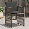 vidaXL Garden Chairs with Cushions 4 pcs Grey Poly Rattan