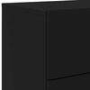 vidaXL Wall-mounted Bedside Cabinet with LED Lights Black