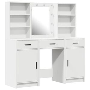 vidaXL Dressing Table Set 3 pcs White Engineered Wood