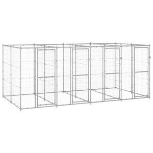 vidaXL Outdoor Dog Kennel Galvanised Steel 9.68 m&sup2;