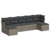 vidaXL 7 Piece Garden Sofa Set with Cushions Grey Poly Rattan