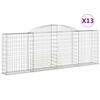 vidaXL Arched Gabion Baskets 13 pcs 300x30x100/120 cm Galvanised Iron