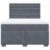 vidaXL Box Spring Bed with Mattress Dark Grey Double Velvet