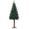 vidaXL Slim Pre-lit Christmas Tree with Real Wood&White Snow Green 210cm