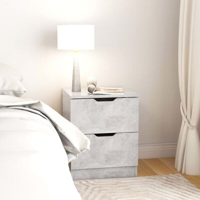 vidaXL Bedside Cabinets 2 pcs Concrete Grey 40x40x50 cm Engineered Wood