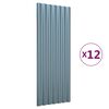 vidaXL Roof Panels 12 pcs Galvanised Steel Grey 100x36 cm