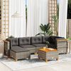 vidaXL 7 Piece Garden Sofa Set with Cushions Grey Poly Rattan