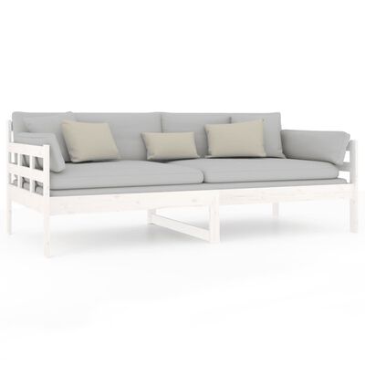 vidaXL Day Bed White Solid Wood Pine 90x190 cm