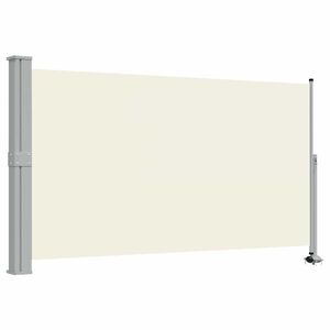 vidaXL Side Awning | Cream screen, Grey stand